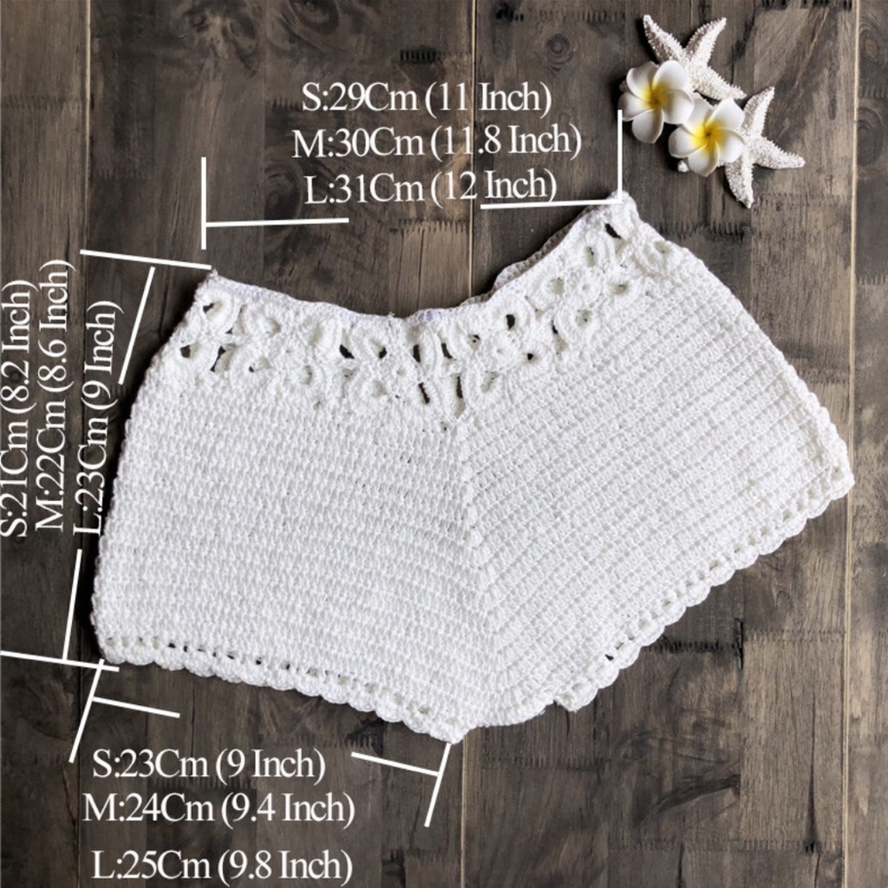 1 LEFT! Small Black Handmade Crochet Shorts - Picture 4 of 5